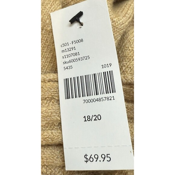 Lane Bryant Women’s 18/20 Plus Open Front Longline Cardigan Sweater Tan Duster - Picture 8 of 8